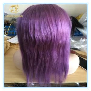Top Quality Hot Sales #Lavender Purple Color Human Hair Lace Wigs with Factory Price Wig-021