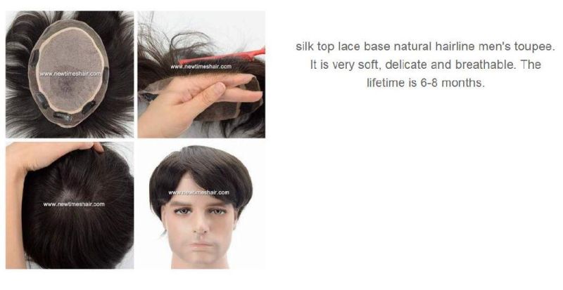 High Quality Real Human Hair for Men - Franch Lace with Silk Top!