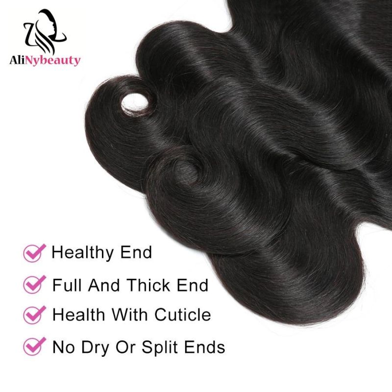 Alinybeauty Brazilian Body Wave Lace Frontal Closure with Bundles