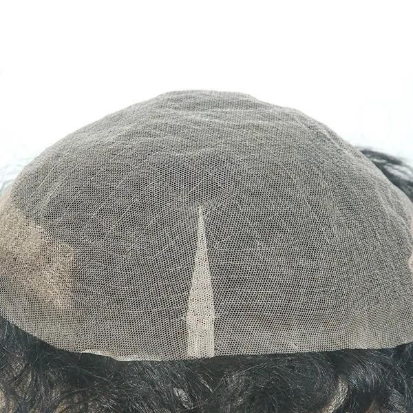 Hair Replacement for Men Full French Lace with Perfect Bleaching Knots