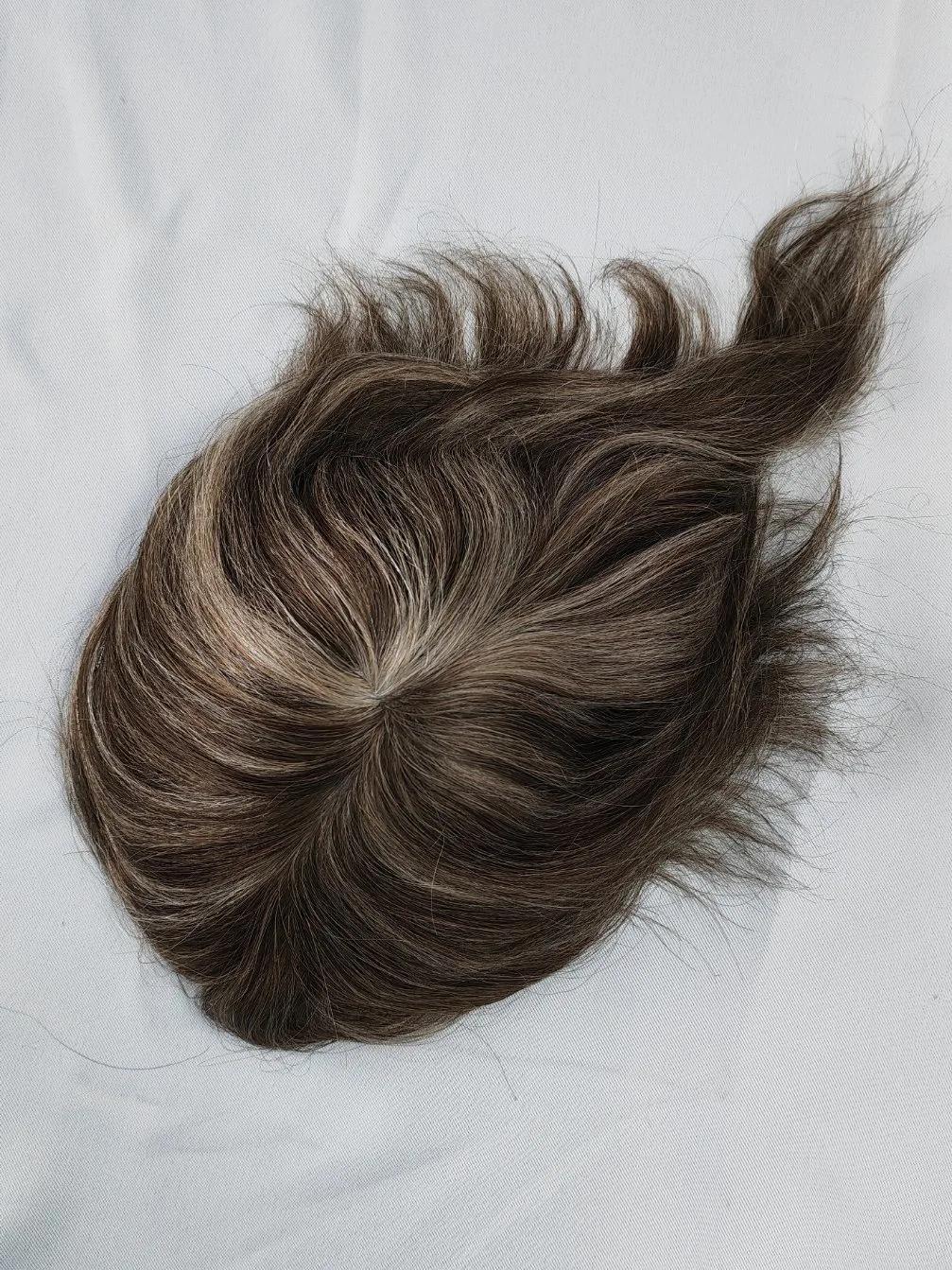 2022 Most Natural Custom Made Clear PU Base Injection Toupee Made of Remy Human Hair