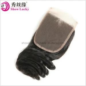 Unprocessed Grade 8A 4*4 Top Swiss Closures Peruvian Loose Wave Remy Human Hair Lace Closure Bleached Knots