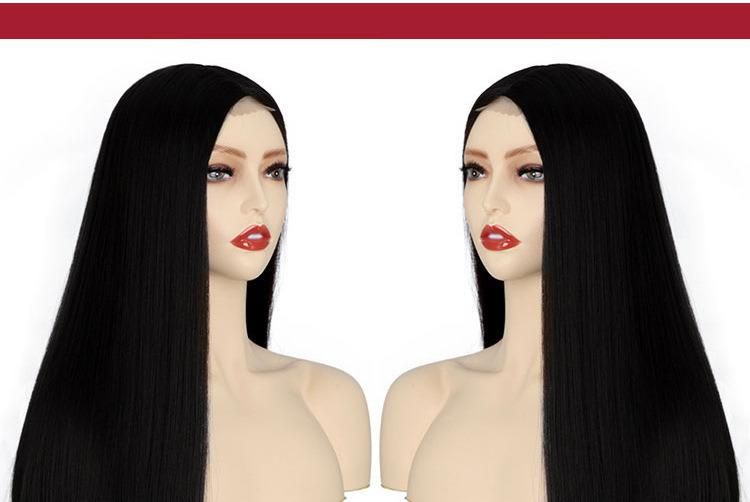 Wigs European and American Women′ S Wigs, Long Straight Hair, Lace, Chemical Fiber, Women′ S Wigs