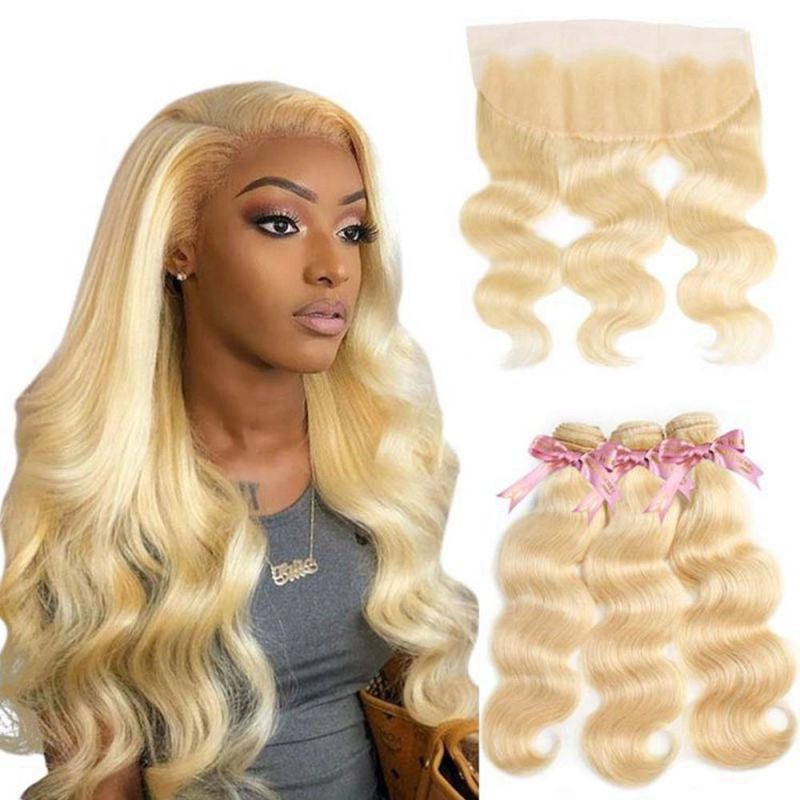 Kbeth 613 Blonde Toupees for Woman 2021 Fashion 20 Inch Body Wave 13*4 Ear to Ear Luxury Birthday Gift of Your Girl Human Hair Transparent Lace Closure