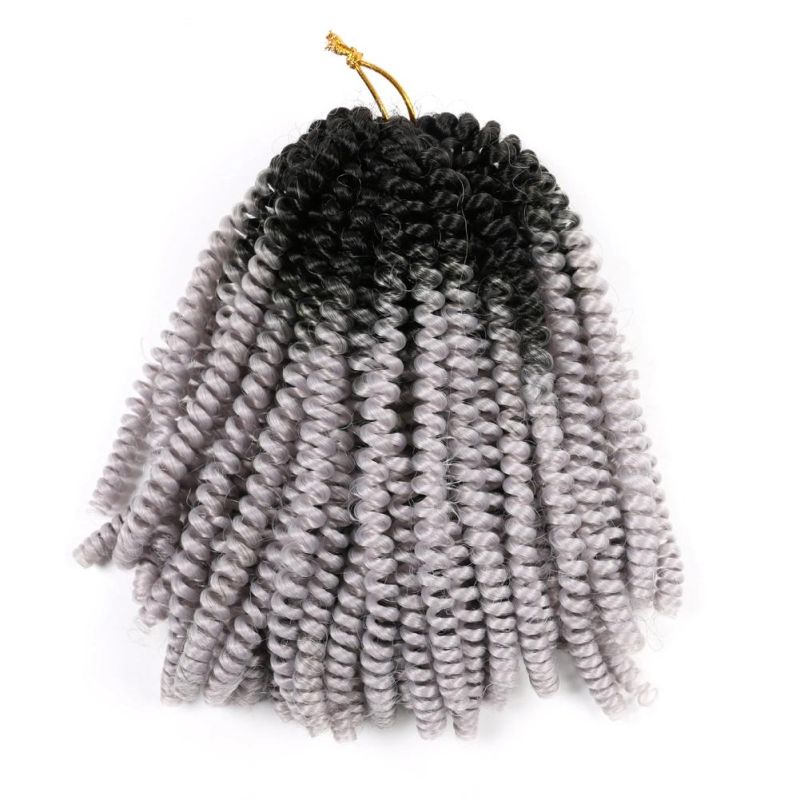 8" Ombre Color Crochet Hair Spring Twist Crochet Braiding Hair for Women