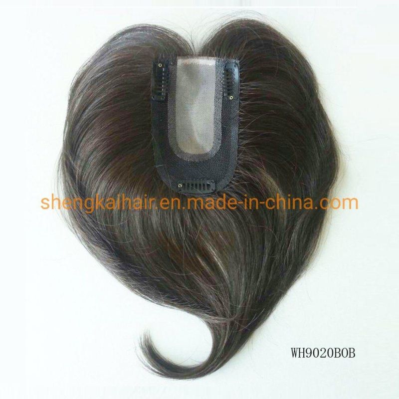 Full Handtied Human Hair Synthetic Hair Mix Women Hair Topper