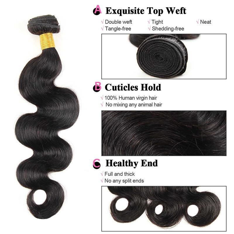 Natural Color 100% Brazilian Virgin Hair Wave Body Hair Bundle