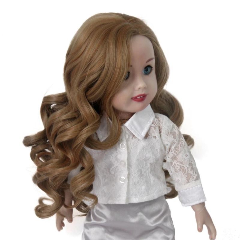 18 Inch Girl Doll Wig Summer Brown Long Curly Stylish Hairstyles for American Doll