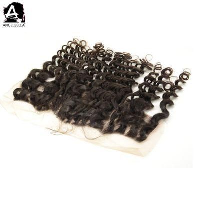 Angelbella Raw Indian Hair Frontal Deep Curly 13X4 Free Part Lace Frontal for American Black Women