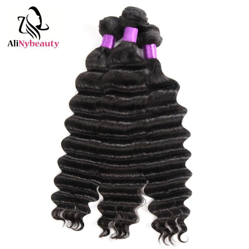 Human Hair Weave 3 Bundles with Lace Closure Brazilian Hair Weft
