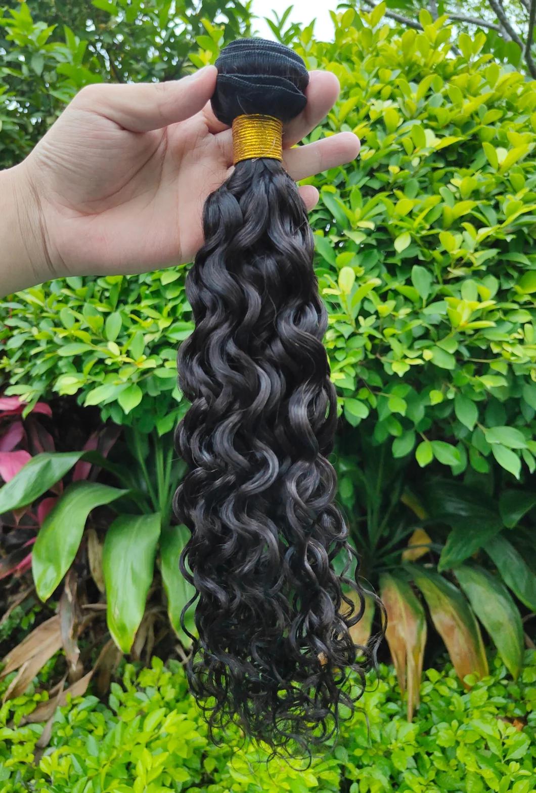 Raw Human Hair Unprocessed Virgin Human Hair Natural Color No Tangled Water Wave Hair Bundle