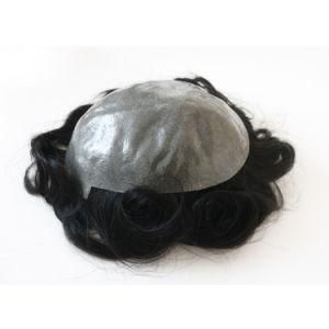 Human Hair Men&prime;s Toupee Papy Short Hair