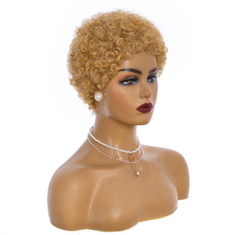 Light and Dark Brown Color Pixie Cut Wigs Short Hair Wig Heat Resistant Fiber Synthetic for Black Women