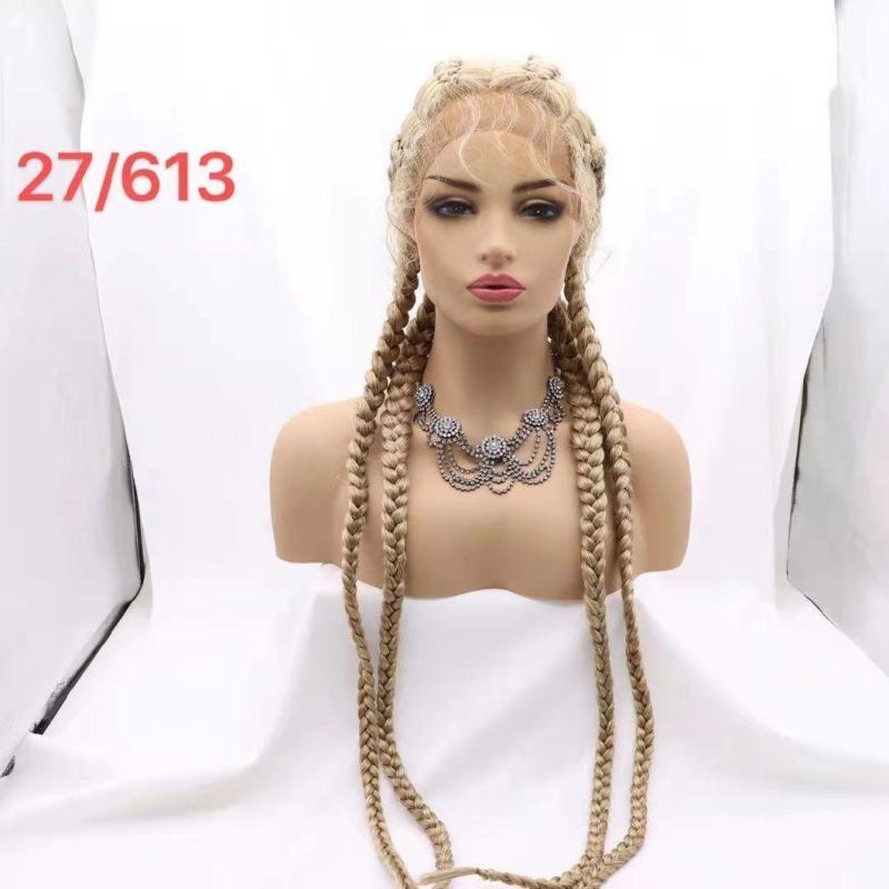 Wig Braided for Women Wholesale African Synthetic Micro Braided Lace Front Wig Cornrow Hair Braided Wigs for Black Women