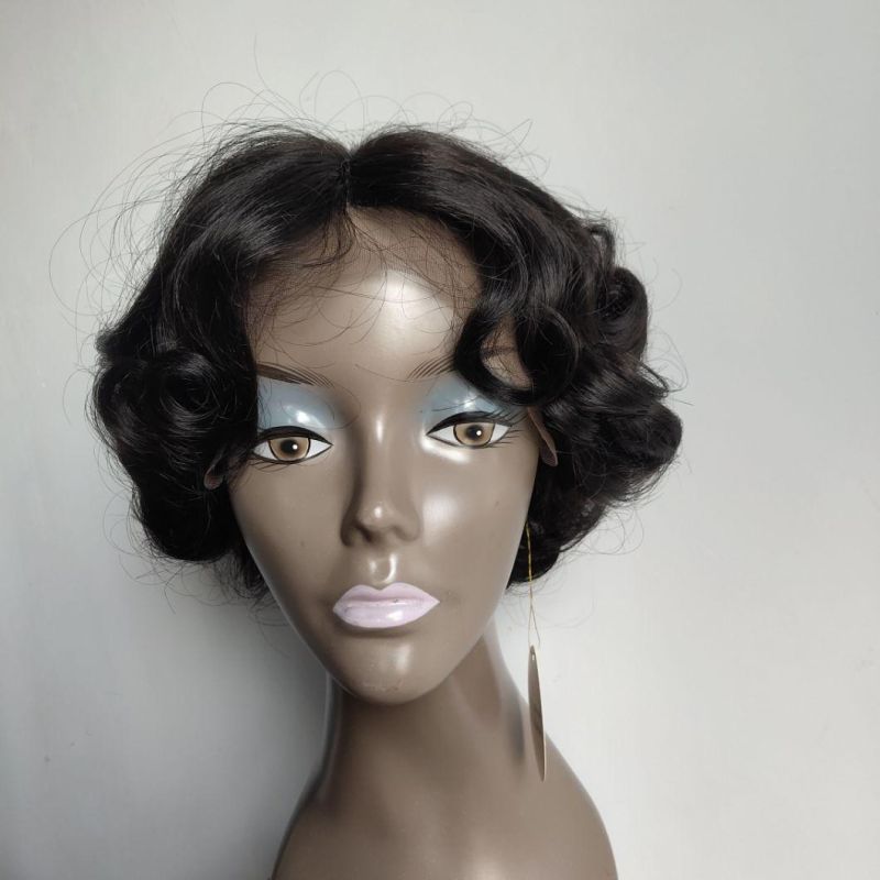 Factory Direct Natural Fumi Curl Wigs Short Lace Front Wig