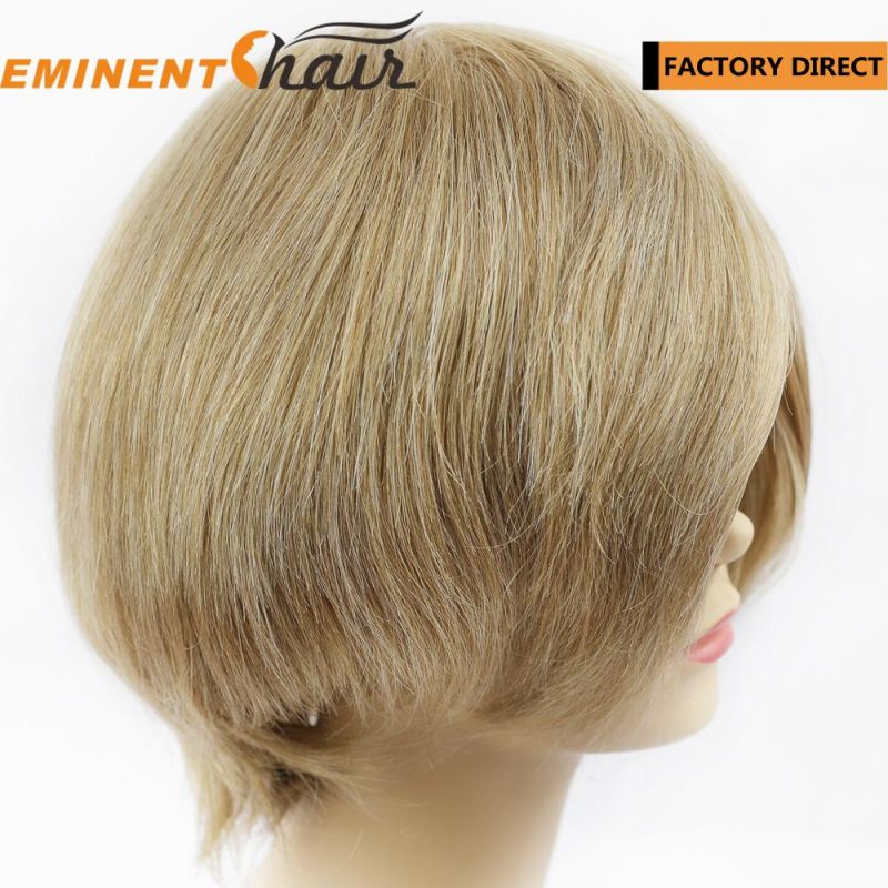 Hand Tied Natural Effect Remy Hair Mono Women/Women′s Wig
