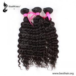Tom Hairworks&reg; 18 Inch Best Price Deep Wave Natural Hair Color Brazilian Remy Human Hair Weaving