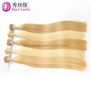 100% Blonde European Human Hair Weaving Extension U-Tip Stick Keratin Hair Silky Straight Hair Products
