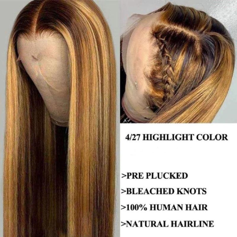 4/27 Highlight Wig Brazilian Straight Wig 4/30 Highlight Lace Front Human Hair Wigs Honey Blonde Ombre Remy Lace Front Wig