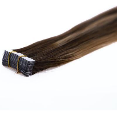 Tape Real Human Hair Extensions Machine-Made Remy Invisible Double Sided Blue Tape Darkcolors Thin Hair 20PC