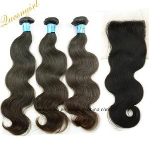 Best Hair Accessory Indian Hair Bundles with Lace Closures Body Wave Virgin Human Hair