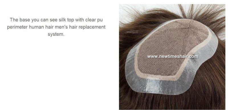 Silk Top Gives Masterful Finish and Illusion of Natural Scalp Top Rated Men′s Wigs