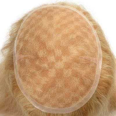 Women&prime;s Hair Replacement French Lace with PU Around and Highlight Color