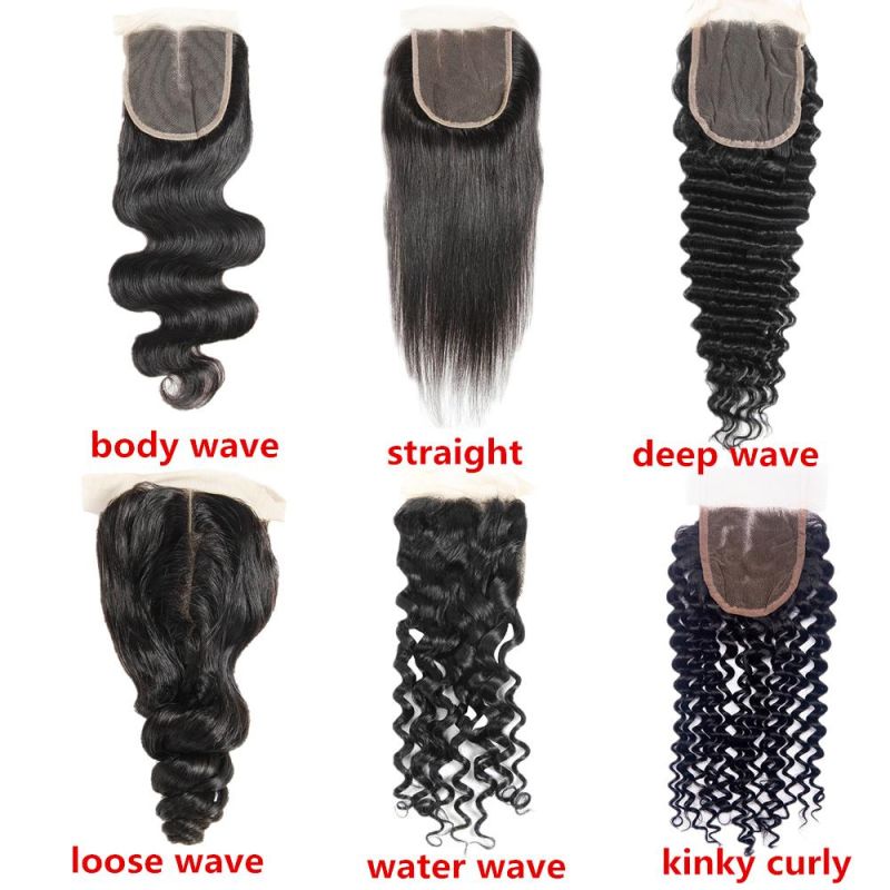 Hot Sell Deep Wave Hand Made Lace Closure Hair Extension