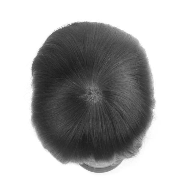 Injected Thin Skin with Lace Front Natural Human Hair Toupee
