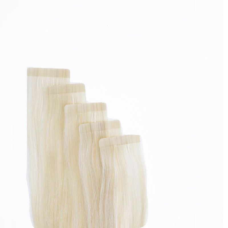 Hair for Fashion Women Tape in Human Hair Extensions #60 Platinum Blonde 100% Remy Silky Straight 40 PCS/Package 22inch 100g