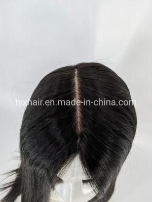 8&prime;&prime;x8&prime;&prime; Upgrade Silk Base Virgin Remy Human Hair Topper Pieces Gray Hair for The Aged|Hair Loss or Thin Hair Treatment