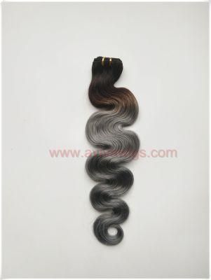Ombre Brazilian Hair Extension Body Wave Hair 1b/Grey Remy Grey Human Hair