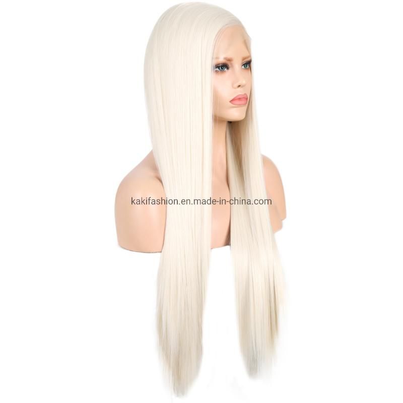 Latest Silky Straight Synthetic Frontal Lace Swiss Artificial Women Fiber Hair Wig