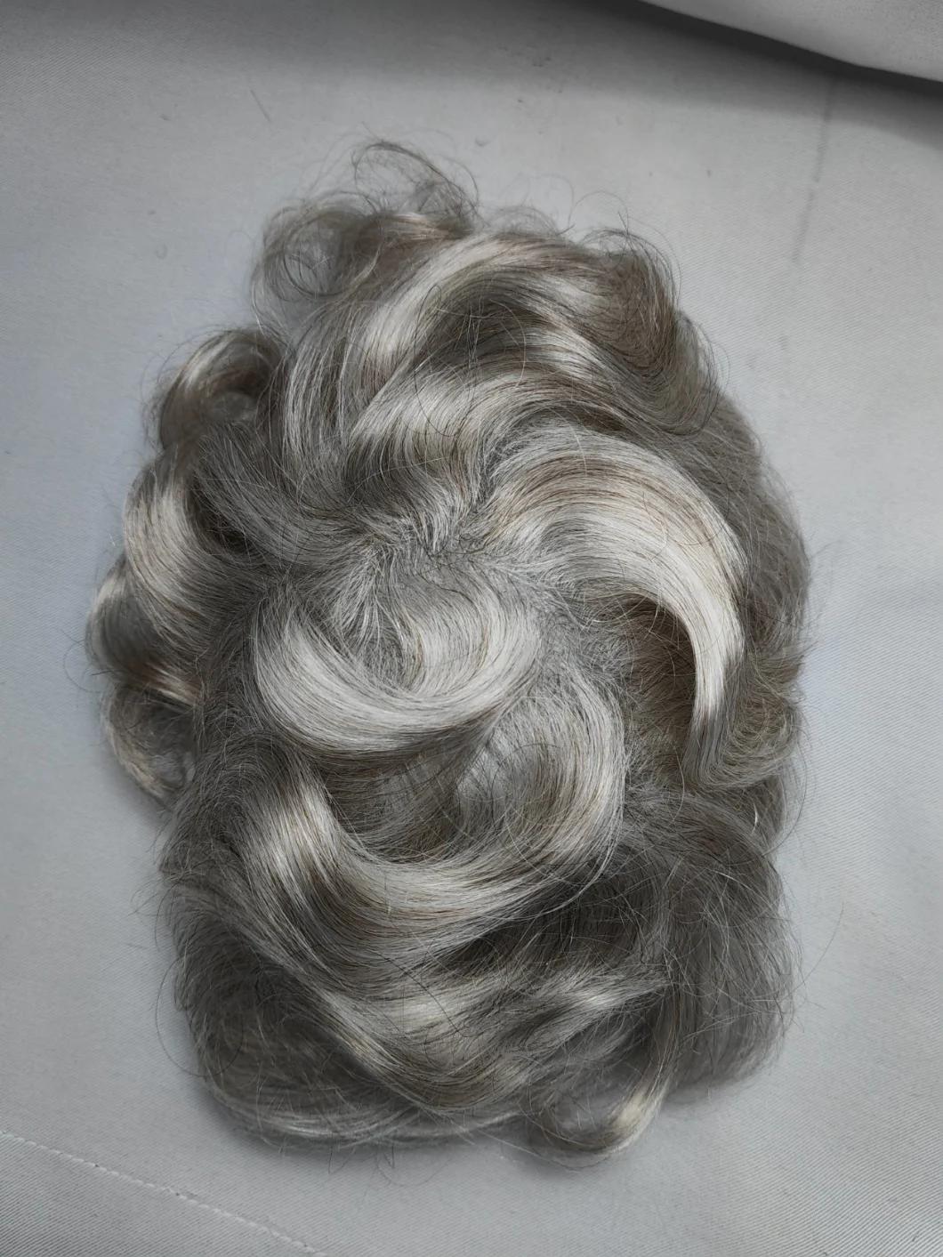 2022 Most Natural Super Thin Poly Human Hair Toupee Made of Remy Human Hair (V-Looping)