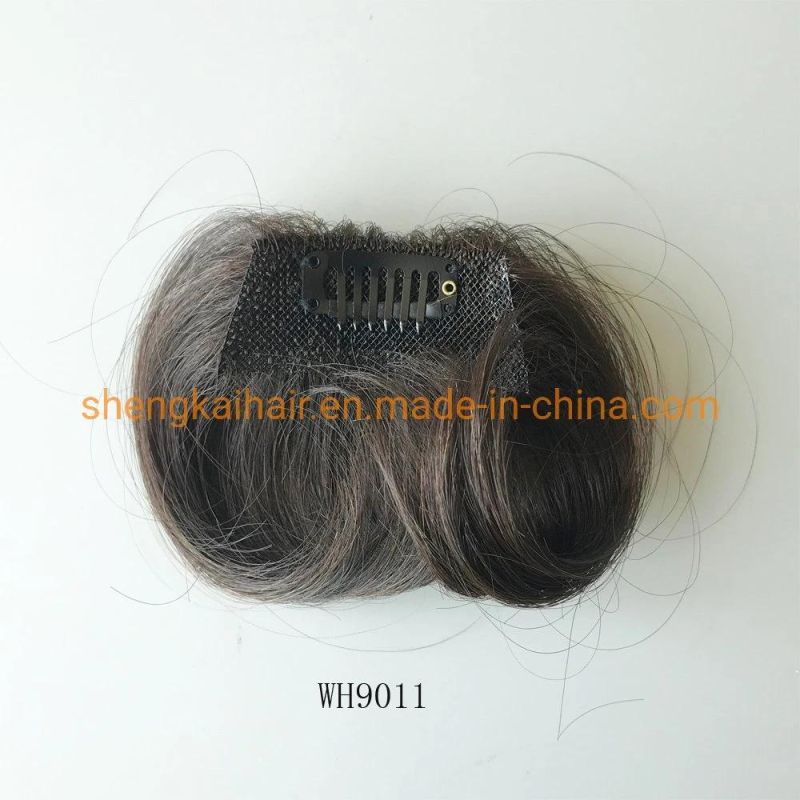 Full Handtied Human Synthetic Mix Crown Topper Hair
