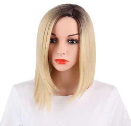 Wholesale Price European Heat Resistant Synthetic Short Ombre Bob Wig for Women