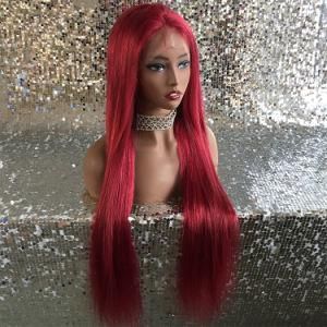 Wholesale Brazilian Human Hair Customize Color Wig Straight Preplucked Hairline Full Lace Wig