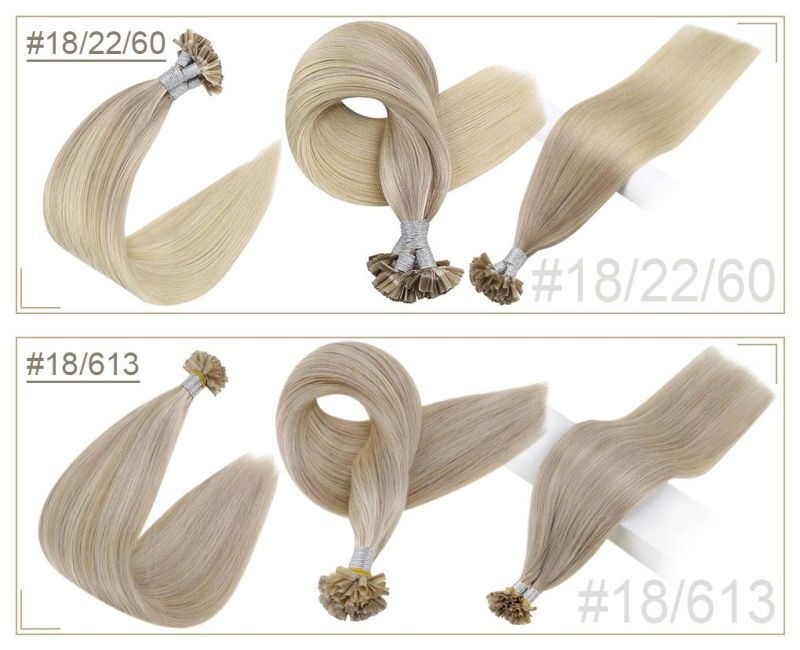 Prebonded Human Hair Keratin Glue Beads U Tip Hair Extensions