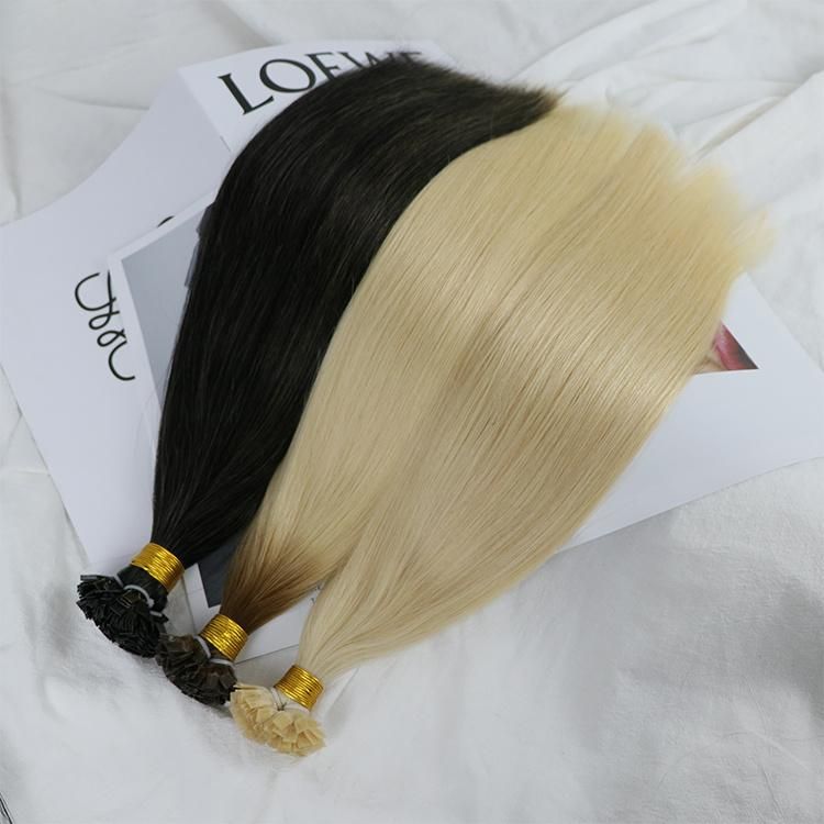 Cheap Thick End Raw Human Hair Remy Virgin Flat Tip Hair Extensions