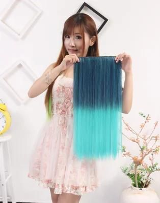 5 Clips in Ombre Long Straight Synthetic Crochet Hair Ponytails Hair Pieces Hair Extensions for Women