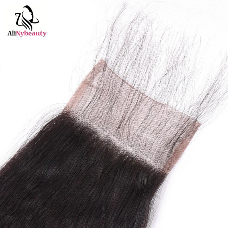 Alinybeauty Kinky Straight Brazilian Human Hair Lace Closure