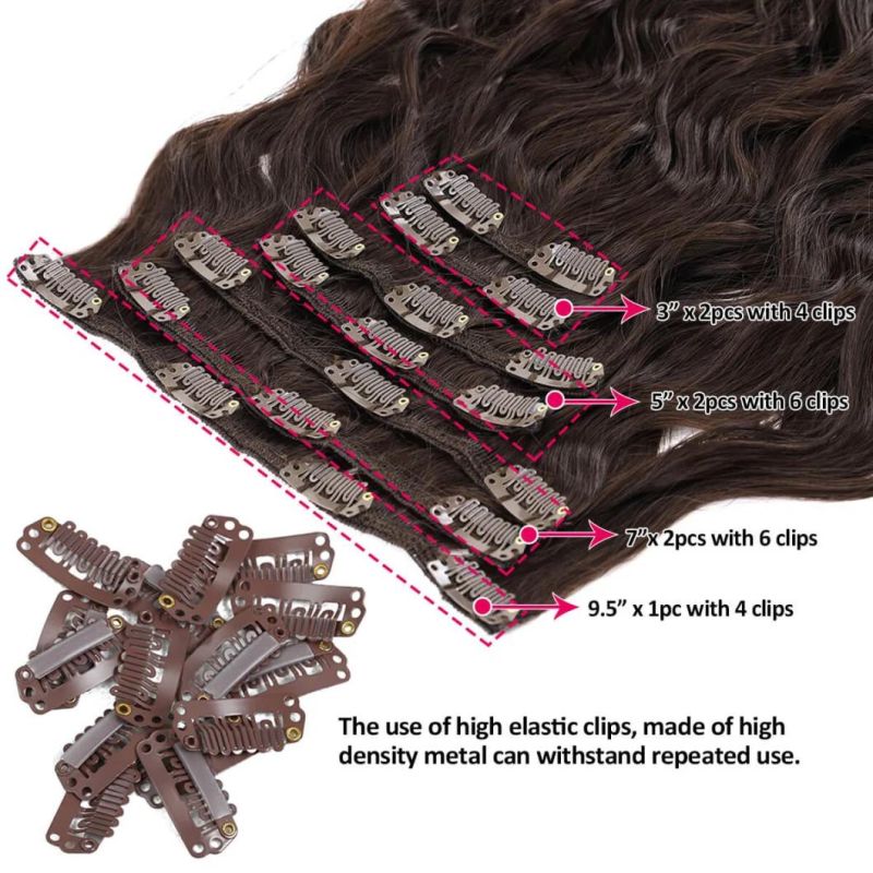 Synthetic Wavy Clip in Hair Extensions