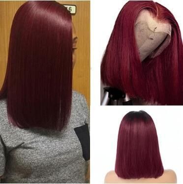 Wholesale Price Color Wig Double Drawn Red Short Body Wave Wigs Human Hair Brazilian Unprocess Wig