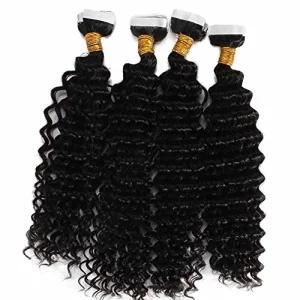 100% Human Hair Tape in Deep Wave Hair Extensions