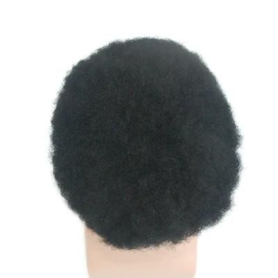Afro Curl Customized Human Hair Mens Full Lace Wig
