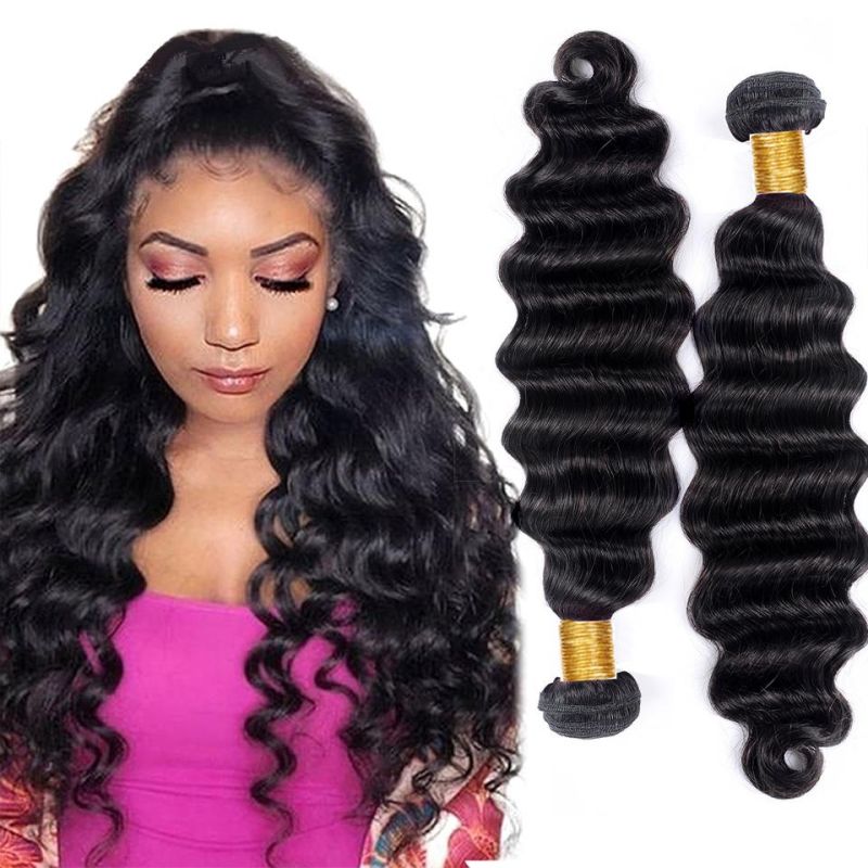 24 Inch Brazilian Hair Bundles Loose Deep Wave Human Hair Extensions Long Length Remy Hair Natural Color 1 Piece Hair Weave