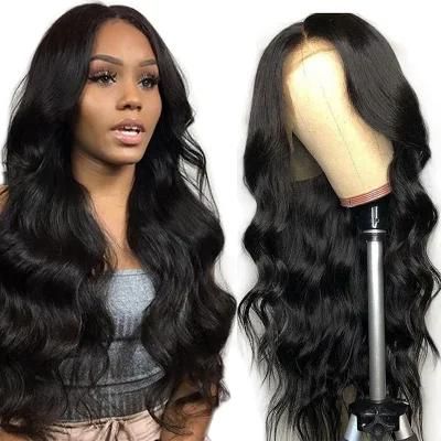 100% Uprocessed Brazilian Pre-Plucked Glueless Human Hair Lace Front Wigs for Black Women 18 Inch