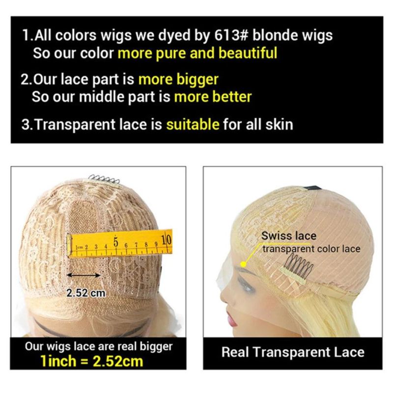 613 Lace Frontal Wig Blue Yellow Black Red Straight Lace Front Wig Brazilian Virgin Lace Wigs for Women Human Hair Colored Wigs