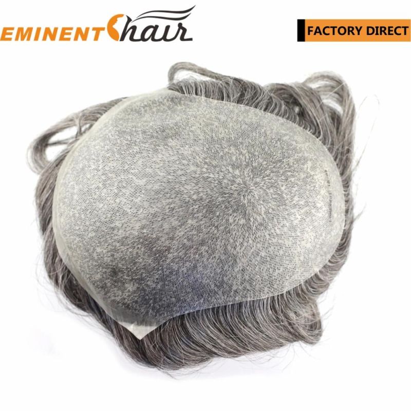 Indian Human Hair Men′ S Thin Skin Hair Topper