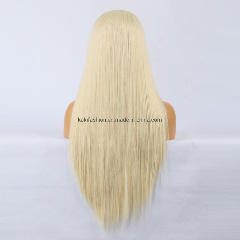 Natural Wig 613# Synthetic Fiber Front Lace Long Straight Hair Matte High Temperature Silk Wig